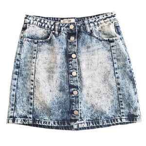 🌸Refuge Acid Washed Button Down Denim Skirt